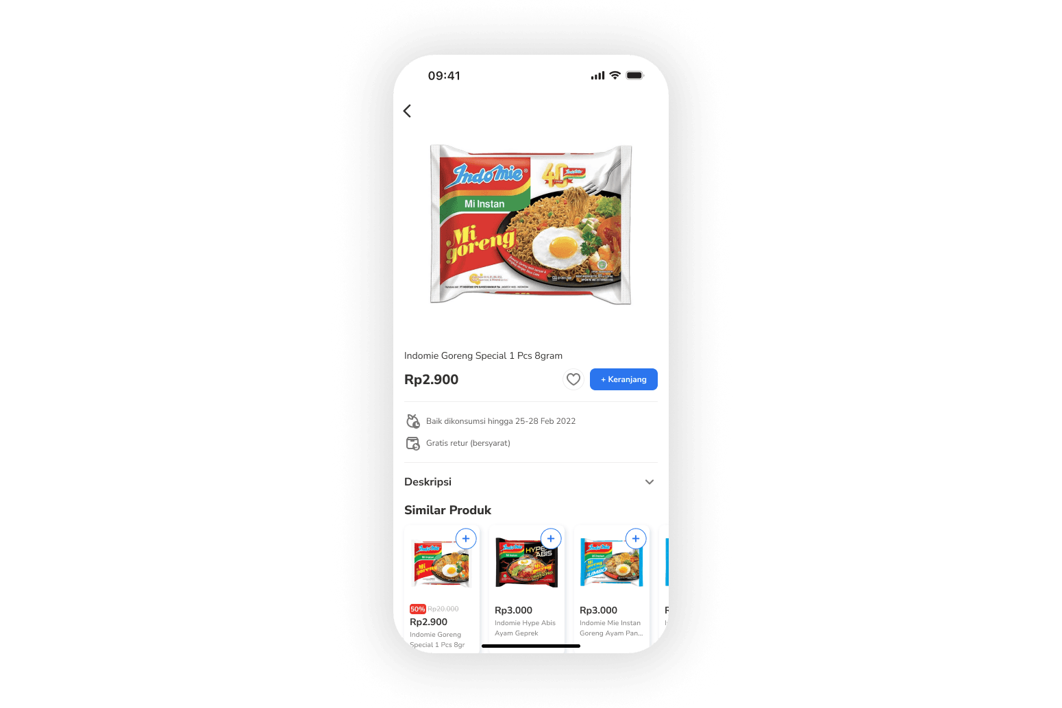 ASTRO PDP: price, add to cart, best-before line, similar products with +
